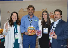 Village Farms won the Joe Nucci Innovation Award for its Stackable Snackables product. Helen Aquino proudly shows the award. Next to Helen are Mike DeGiglio, Krysten DeGiglio and Michael Minerva.